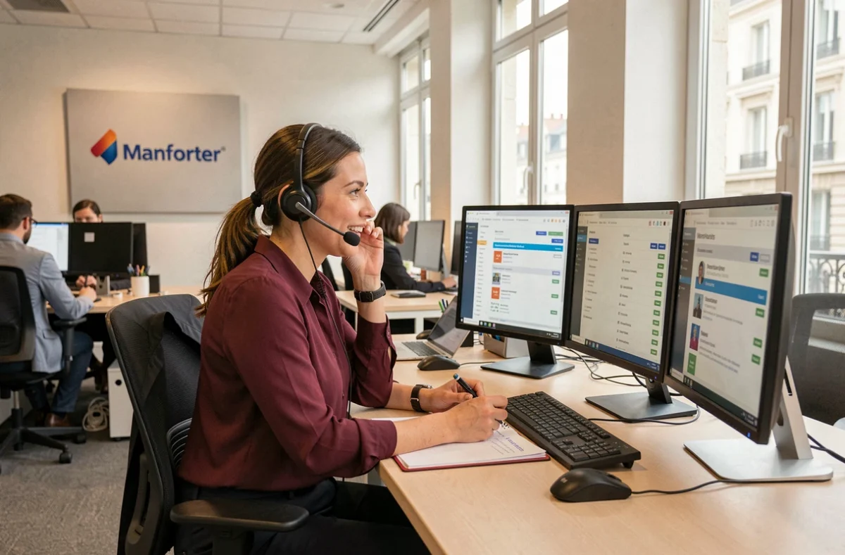 Spécialiste en recrutement Manpower gérant des candidatures dans les bureaux de l'agence