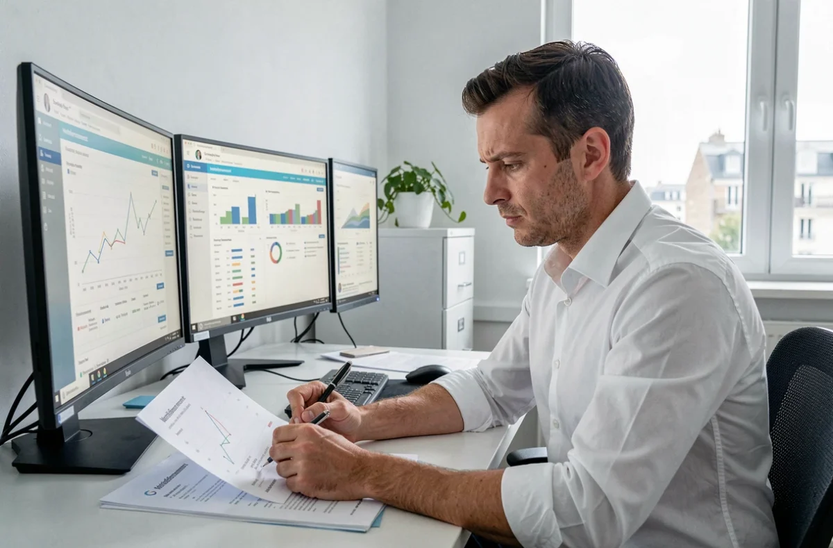 Analyste Google Ads de l'agence Netréférencement dans son bureau à Boulogne-sur-Mer