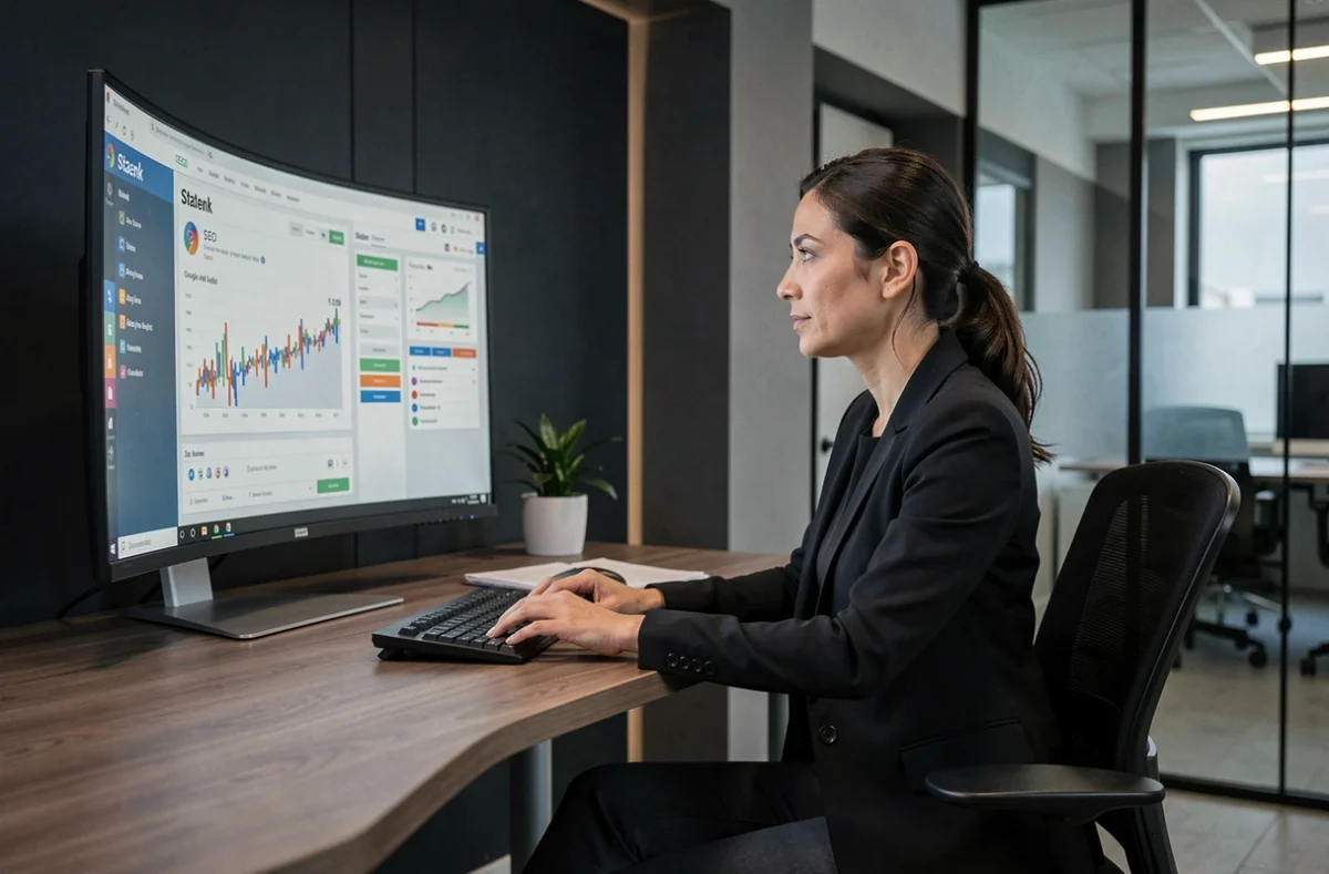 Responsable marketing digital de l'agence Staenk analysant un audit Google Ads à Lens