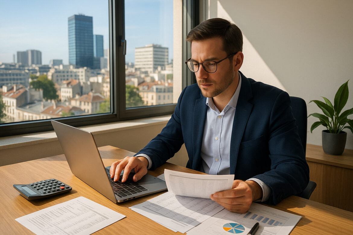 Photo d un bureau moderne ensoleille a boulogne avec un comptable
