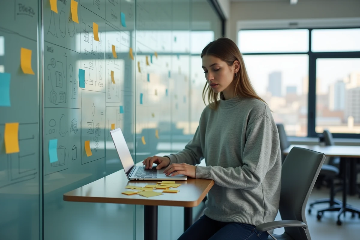 Designer UX travaillant sur l'optimisation du site vitrine SaaS de Roumane and Companies pour améliorer la conversion