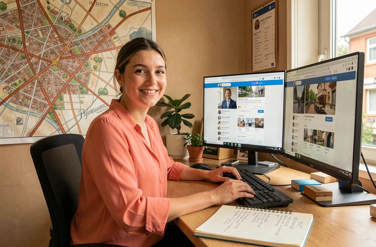 Community manager d'Entreprises Sur Scène gérant la visibilité locale d'entreprises dijonnaises en ligne
