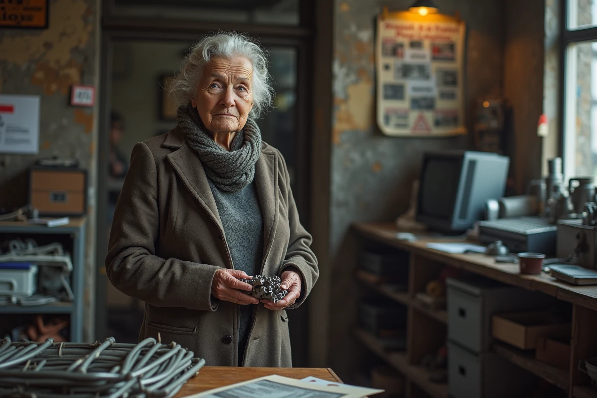 Femme vendant des câbles dans un bureau industriel