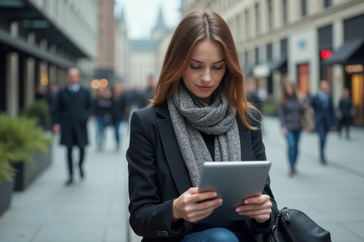 Jeune femme concentrée sur sa formation en extérieur