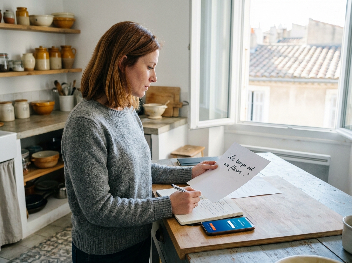 Freelance calculant ses tarifs et gérant ses premières factures dans sa cuisine à Marseille