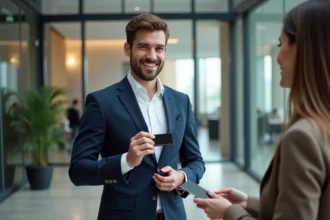 Carte de visite NFC connectant professionnels dans l'ère numérique