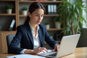Conseiller en gestion de carrière aidant un salarié à planifier son avenir professionnel