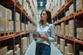 Chaîne logistique e-commerce efficace avec gestion des stocks optimisée