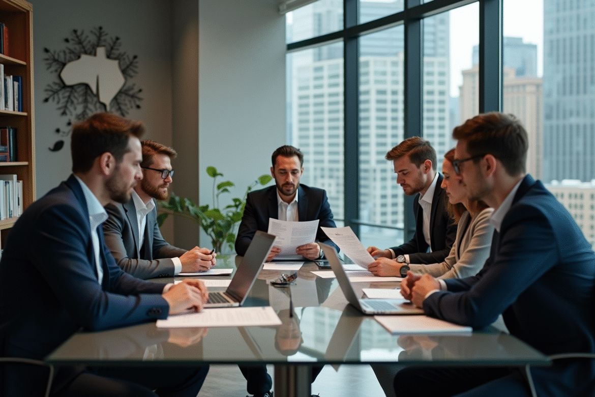 Professionnels du marketing en réunion de travail
