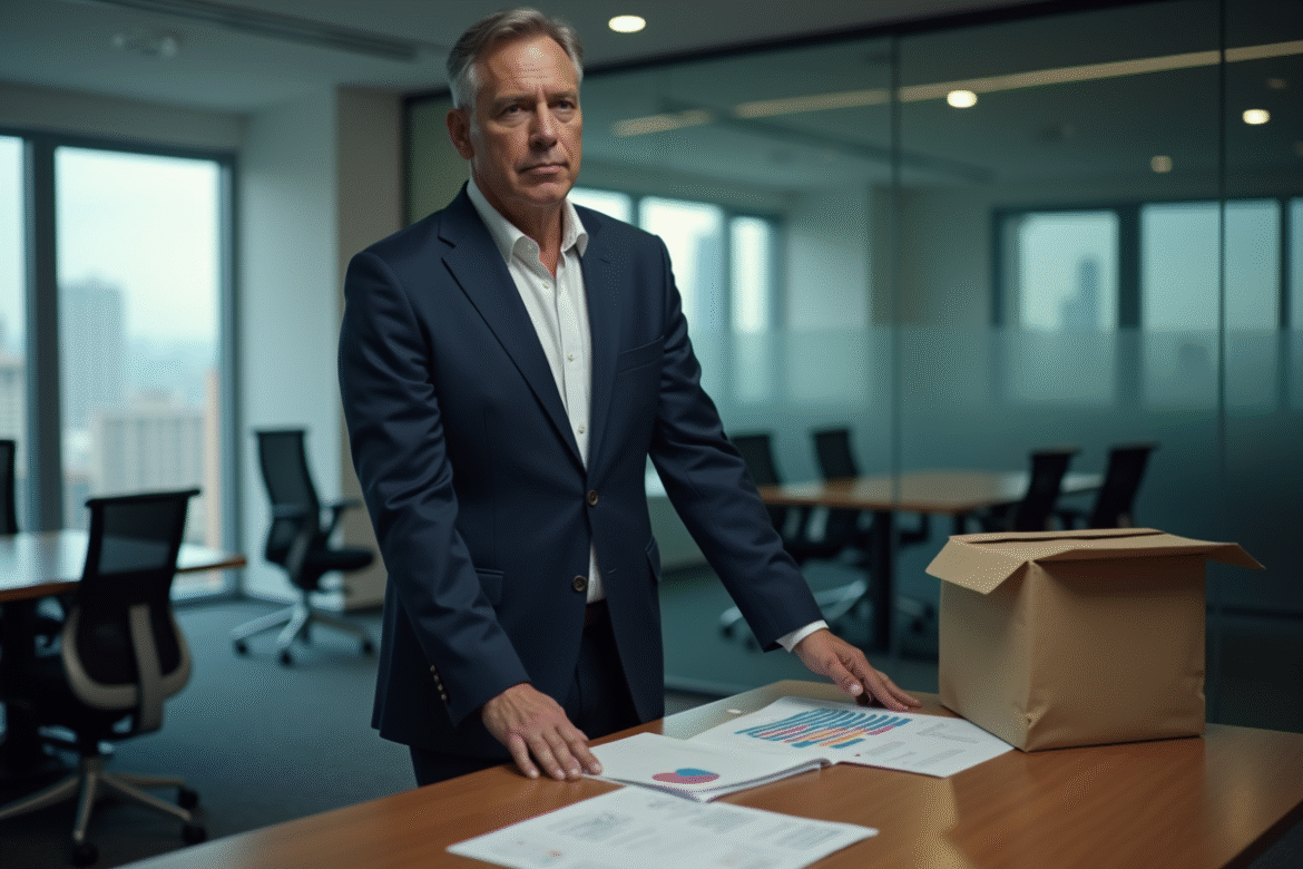 Homme d'affaires en costume dans un bureau moderne