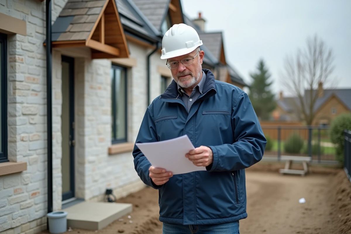 Superviseur de chantier inspectant maison en rénovation