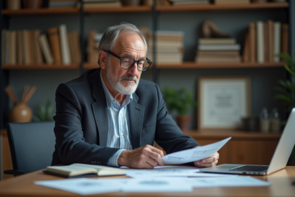 Inventeur homme en bureau organisé et lumineux