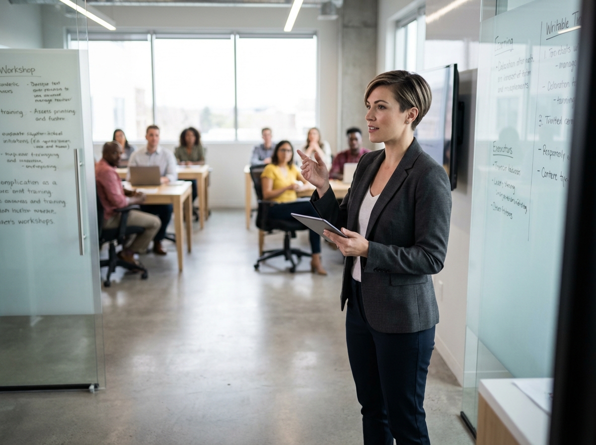 Jeune femme manager lors d