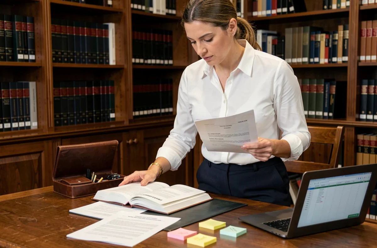 Juriste consultant le Code de commerce article 233-3 et un pacte d'actionnaires dans une bibliothèque juridique