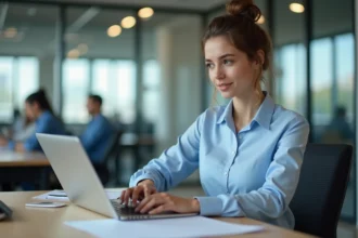 Stagiaire en entreprise consultant des documents de stage liés à sa rémunération et ses droits en 2026