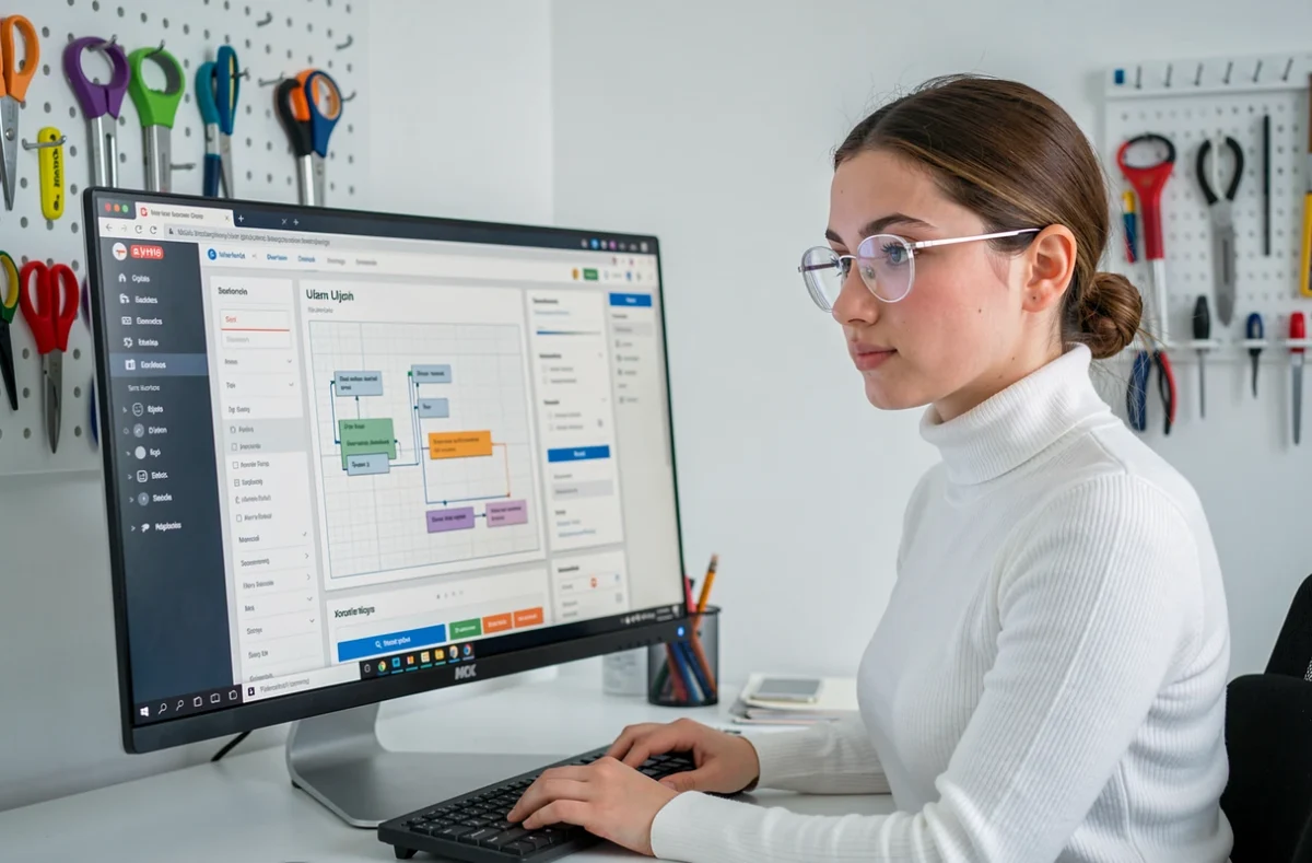 Designer UX de Web Design Dijon travaillant sur des interfaces numériques précises et structurées